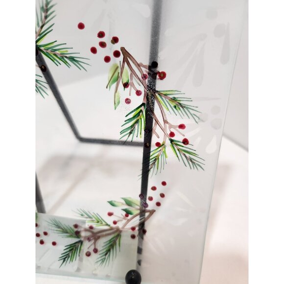 Yankee Candle Frosted Pine Glass Square Plate Candle Tray - Picture 6 of 8